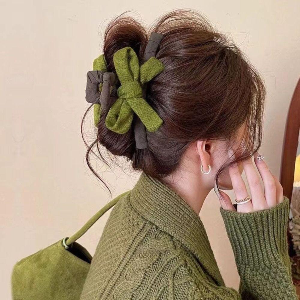 Bowknot Hair Clip Elegant Hairpin Fashion Shark Clip  AutumnWinter