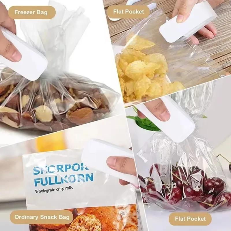 Masina de etansare a sacilor de caldura din plastic pentru ambalarea alimentelor Masina de sigilare portabila pentru saci de gustare Clip de etansare Accesorii pentru depozitare in bucatarie Gadget pentru casa