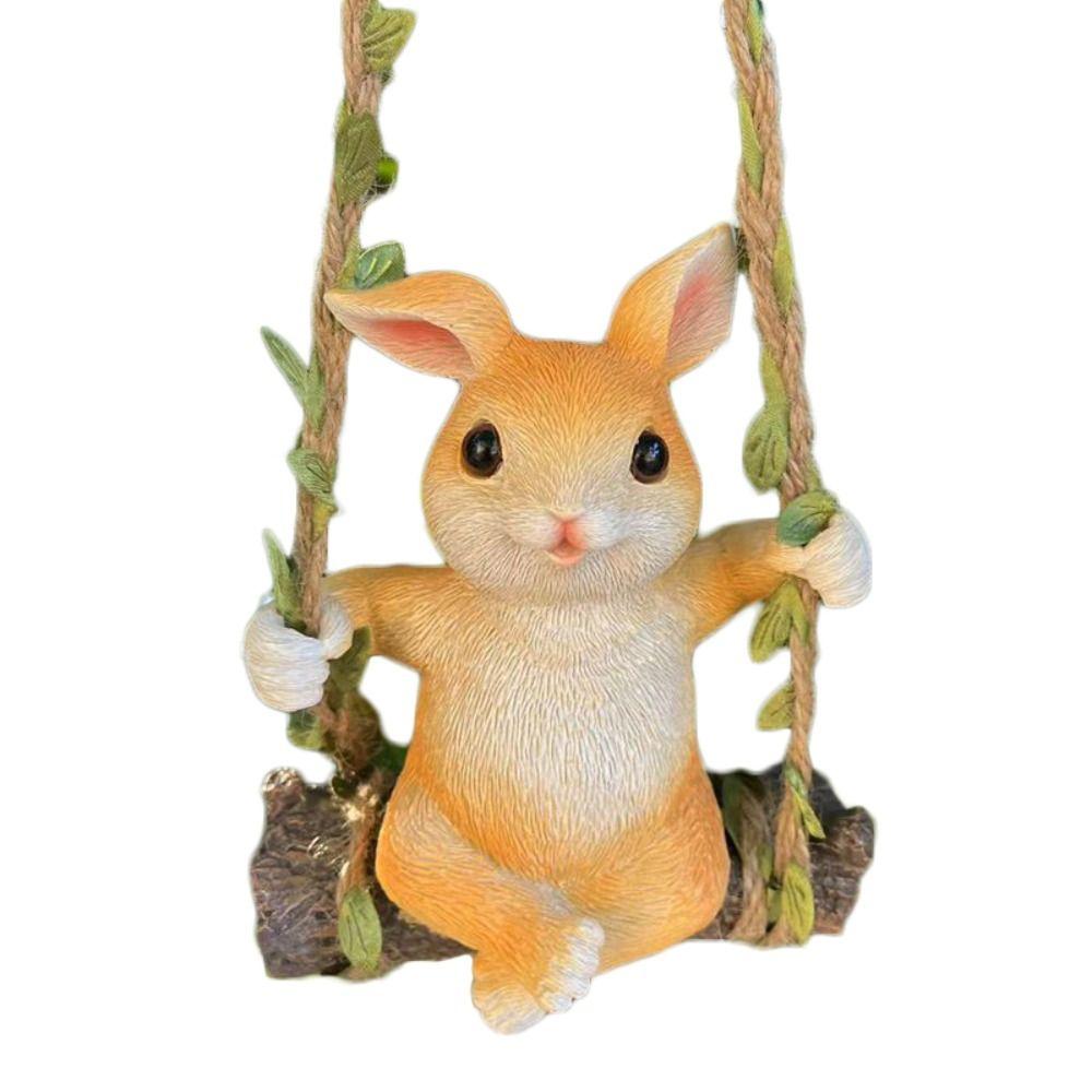 Garden Landscape Bunny Statue Resin Crafts Rabbit Sculpture  Home Decoration