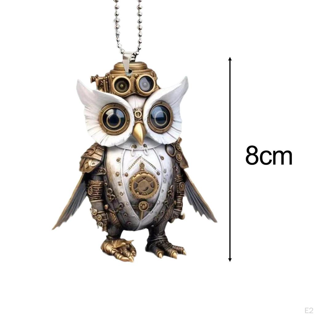 3 Pieces Car Mirror Decorations Animal Rear View Pendant ,Accessories Owl for