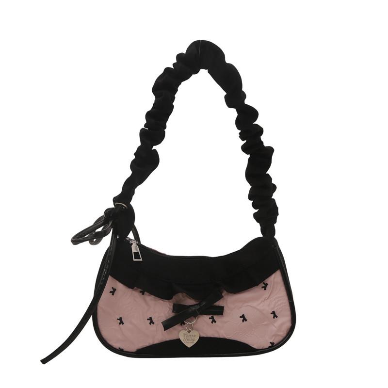 2026 Autumn New Fashion Armpit Color Block Versatile Shoulder Bag Girl Stylish Plaid Handbag Women Purse