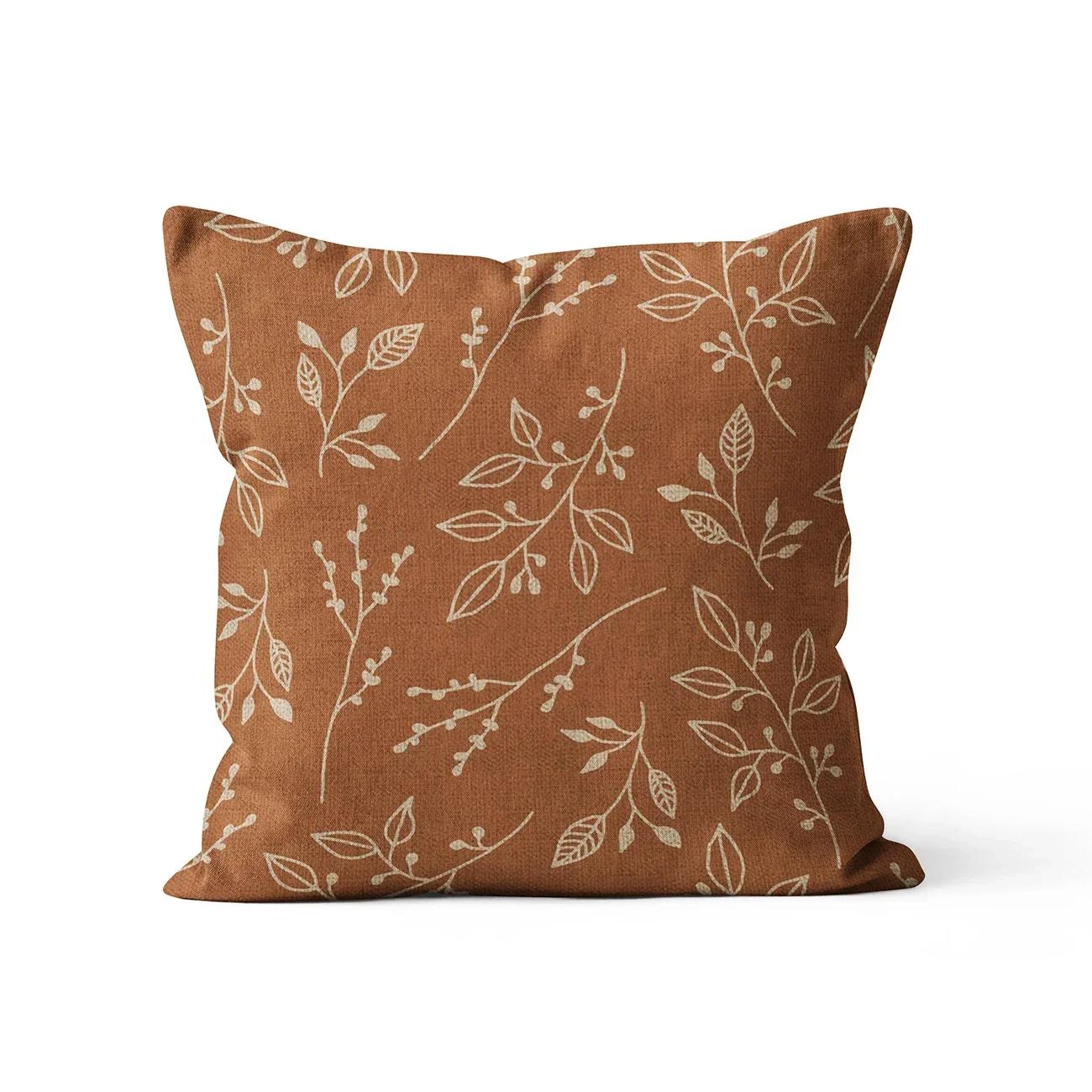 

Modern Nordic Plant Print Pillow Case Decorative Linen Cushion Cover for Sofa Bed Home Decor 45X45CM Fundas De Cojin 16x16Inch