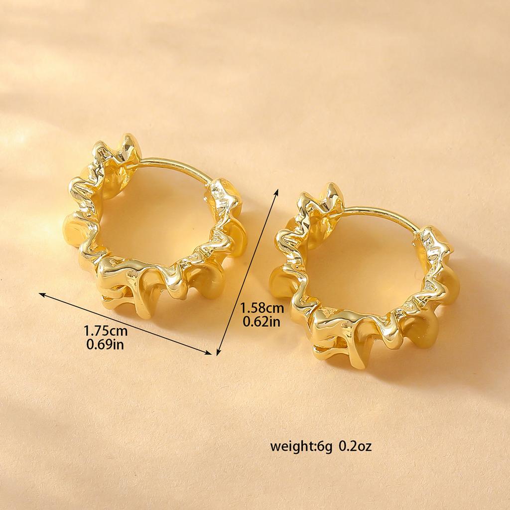 Accessories Circle Hollow Fan Circle Metal Earrings Women'S French Retro Elegant Niche Premium