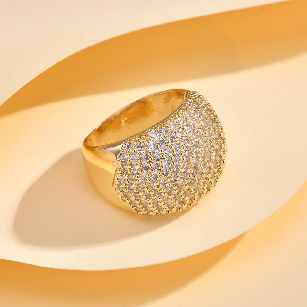 Vnox Oversize Statement Ring for Women Girls, Full CZ Cubic Zirconia Stones Bling Ring, Luxury Jewelry