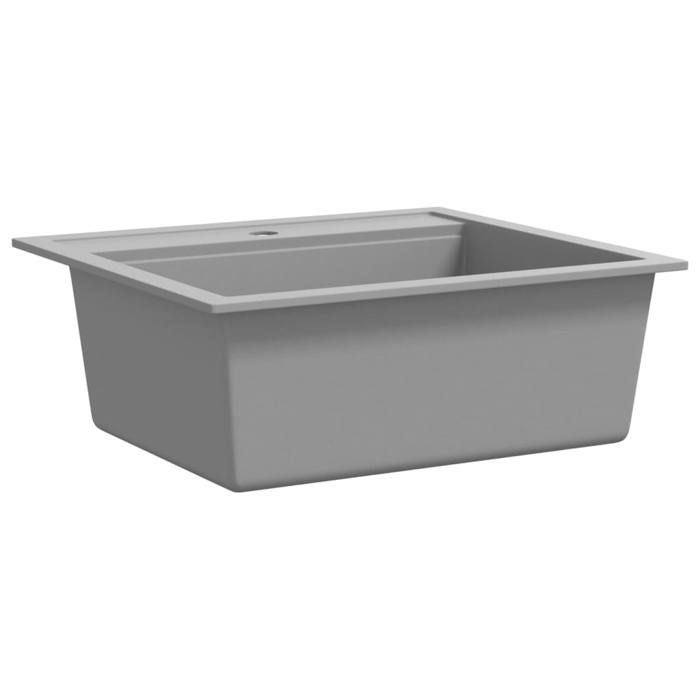 VidaXL Évier de Cuisine en Granit Bac Unique Gris Maison Décor de Cuisine 142955