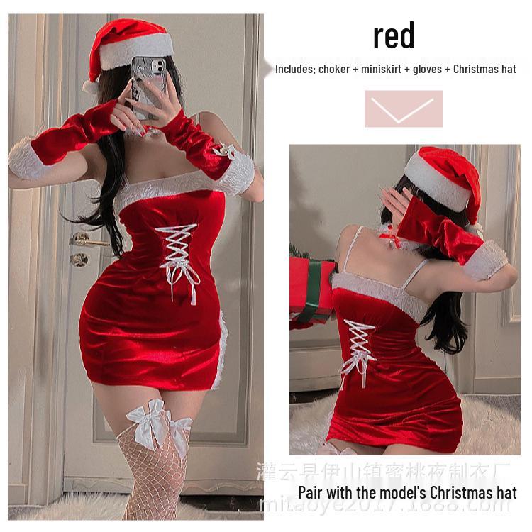 Red Christmas Bunny Cosplay Lingerie for Influencers & Streamers