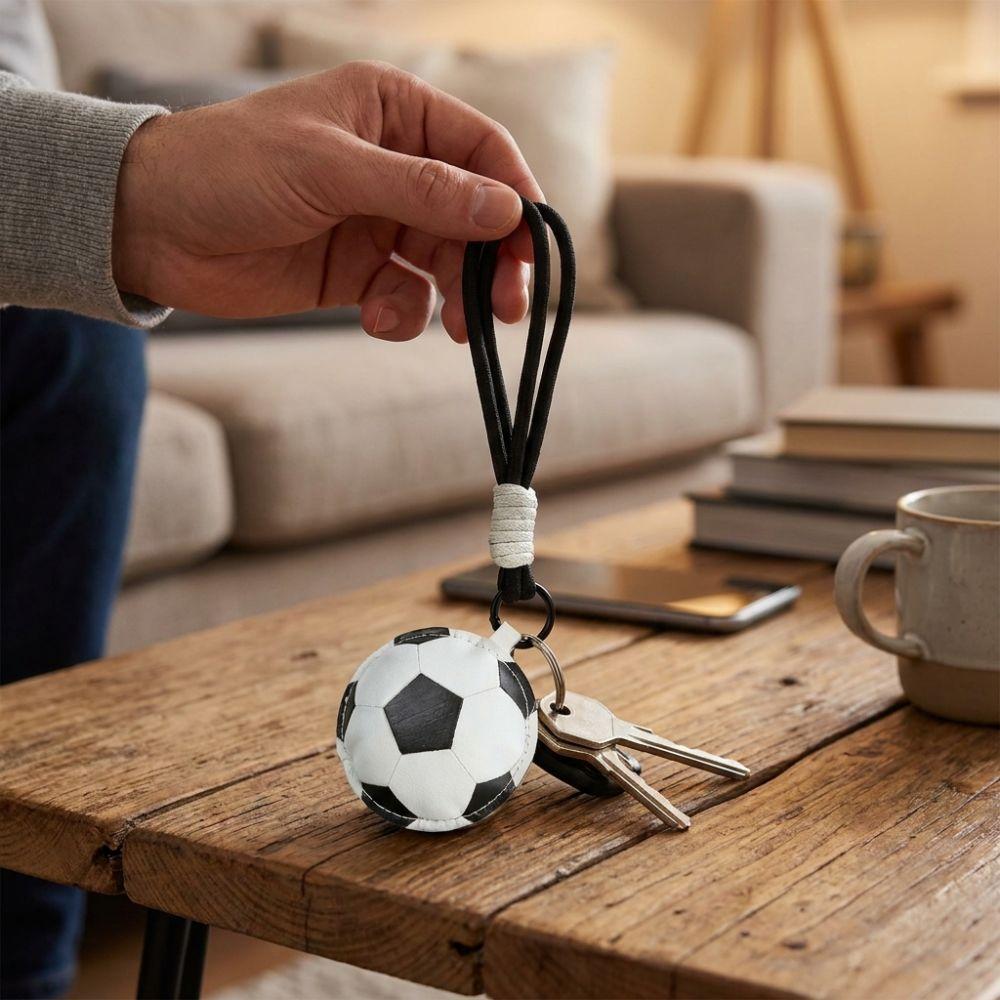 Cartoon Sports Ball Keychain PU Leather Sports Themed Gift Charm Gift for Sports Lovers