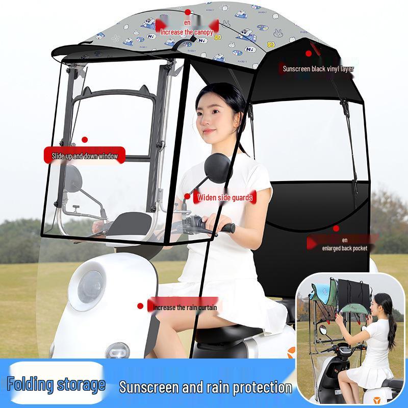 Rozkładana markiza i osłona przeciwdeszczowa do motocykli i trójkołowców.