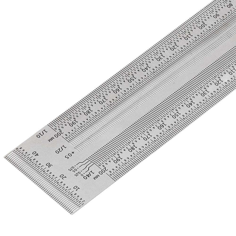 Stainless Steel Carpenter T Ruler Silver Measuring Gauge Precision Marking Tool Drafting Use