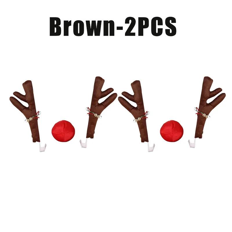 Christmas Car Decor Antler Hanging Ornaments and Sleigh Bells Reindeer & Tree Accessories for SUVs and Trucks