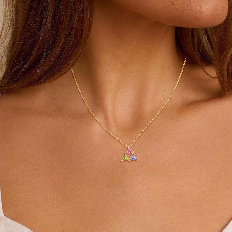 Retro Geometric S925 Sterling Silver Necklace: European & American Fashionable Clavicle Chain Jewelry for Women