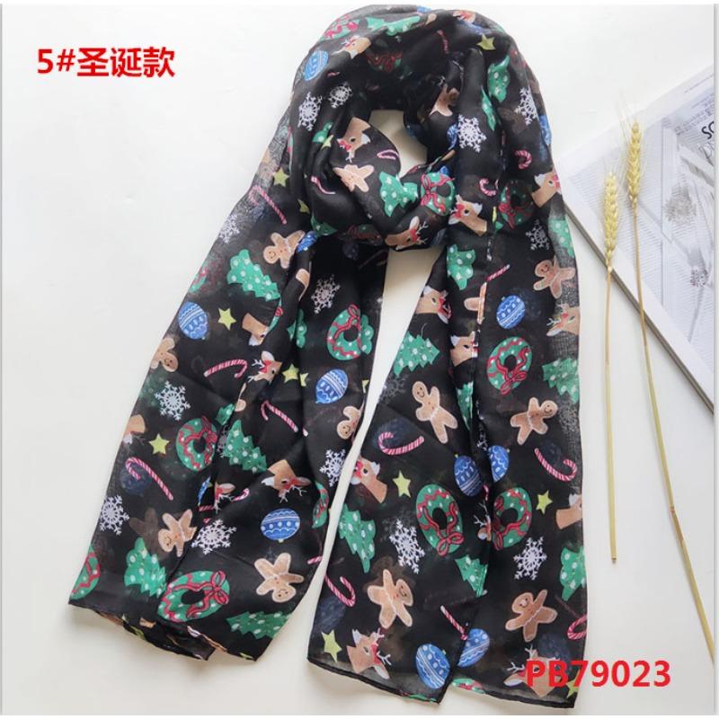 Christmas red and green snowman print Bali yarn scarf medium and long sunscreen beach towel pattern scarf