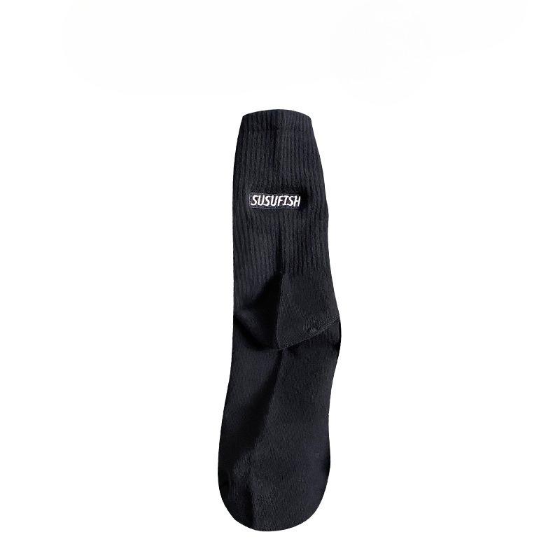 Men Spring Summer New Style All Purpose Color Embroidery Basketball Sports Tube Cotton Socks