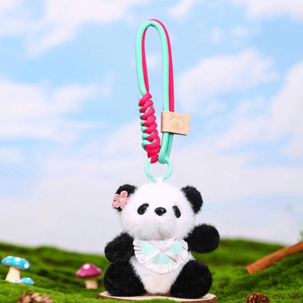 

Подвеска для сумки Плюшевая кукла Панда Украшение для рюкзака Плюшевый брелок с бантом Брелок Медведь Женщины Девушки зелёный