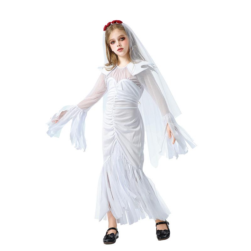 2026European and American Halloween costumes: ghost bride, witch costume, funny dress, stage performance outfit for girls