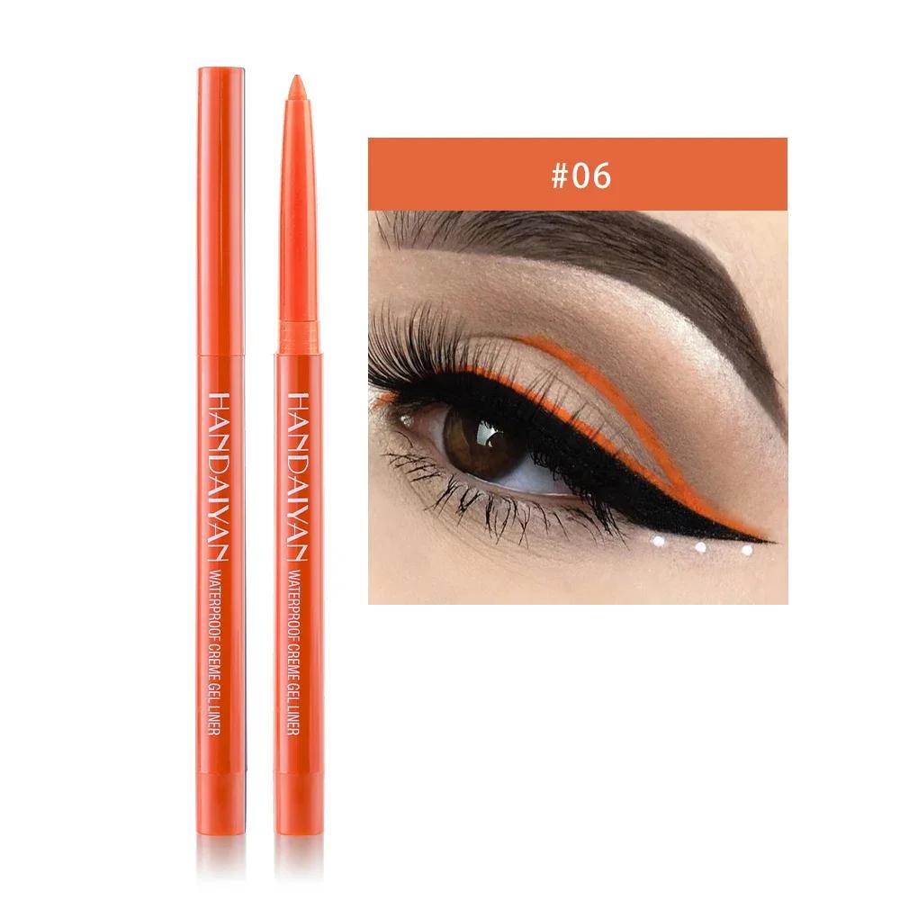 HANDAIYAN Matte Colorful Eye Liner Pen Cream Lasting Eyeliner Gel Pencils Option Easy To Wear Cosmetics White Yellow Blue Purple