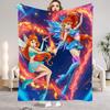 W-Winx C-Club Blanket Beauty Girl Print Flannel Blanket for Home Living Room Bedroom Decor New Year Christmas Gift for Kids