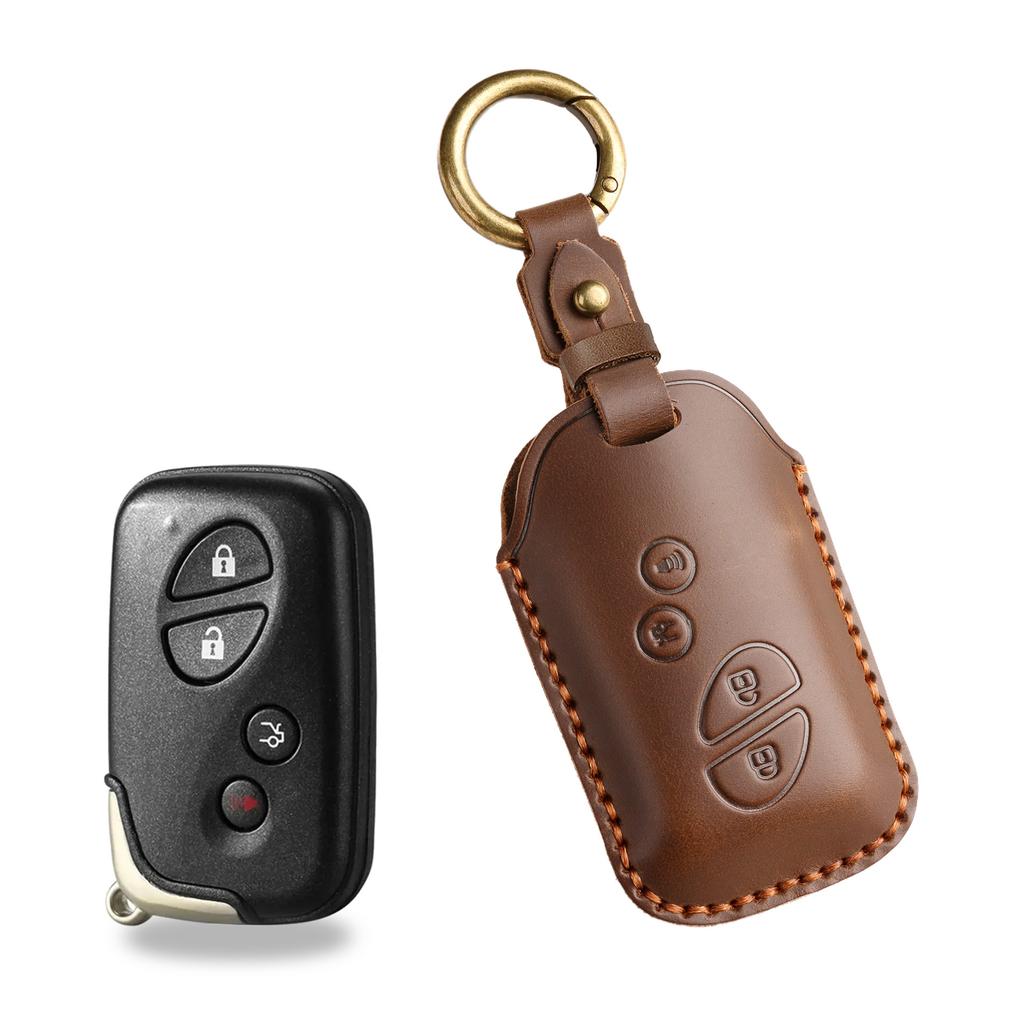 Estojo de Couro para Chave com Moldagem Precisa para Lexus RX270 ES240, Cobertura Completa Retro com Metal Exposto para Chaveiro Inteligente (CT200H GX460)