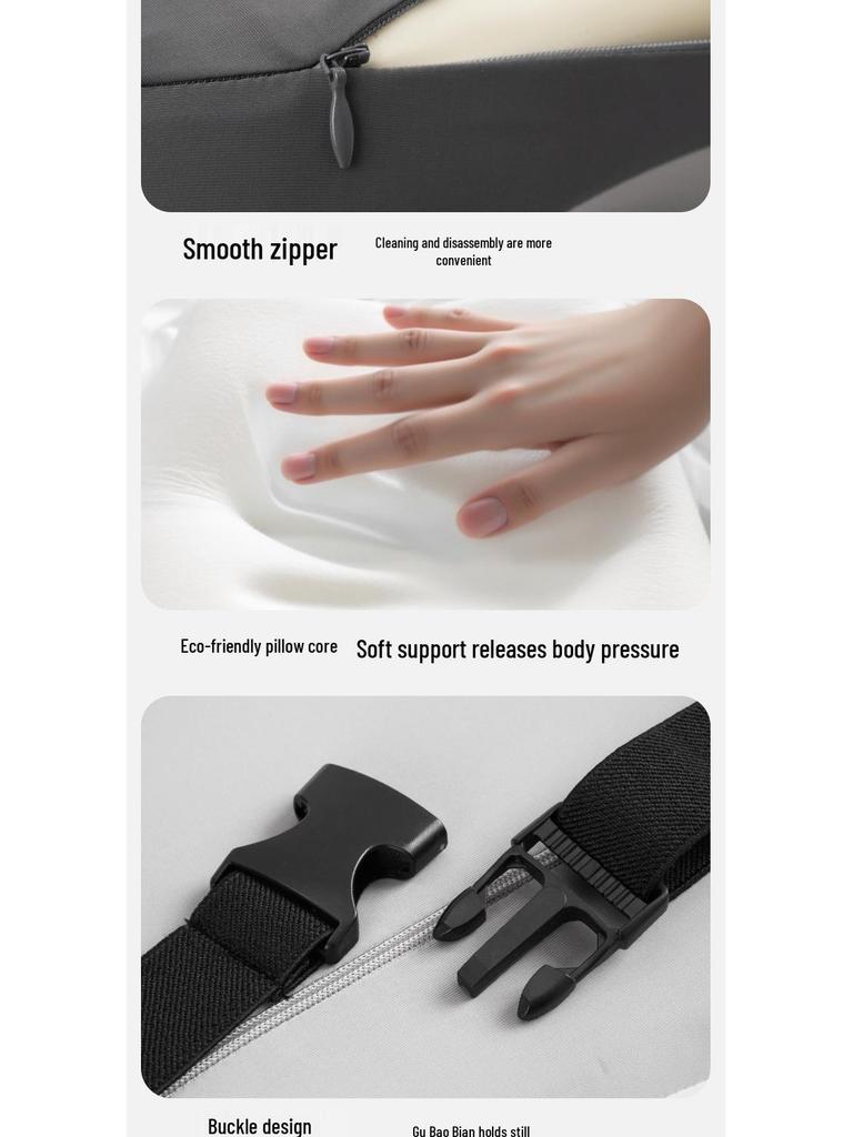 Memory Foam Lumbar and Neck Support Car Cushion Set