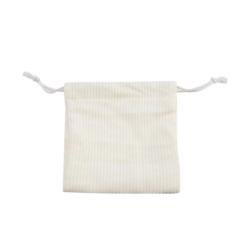 Women's Outdoor Travel Solid Color Portable Headphones Data Cable Drawstring Storage Bag Pocket Cosmetic Bag
