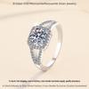 European and American Moissanite V-Shaped Square High-End 925 Silver Ring