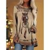 T-shirt da Donna Manica Lunga Stile Etnico Retrò Top Manica Lunga da Donna con Stampa Dreamcatcher Indiano T-shirt Casual Quotidiana Elegante