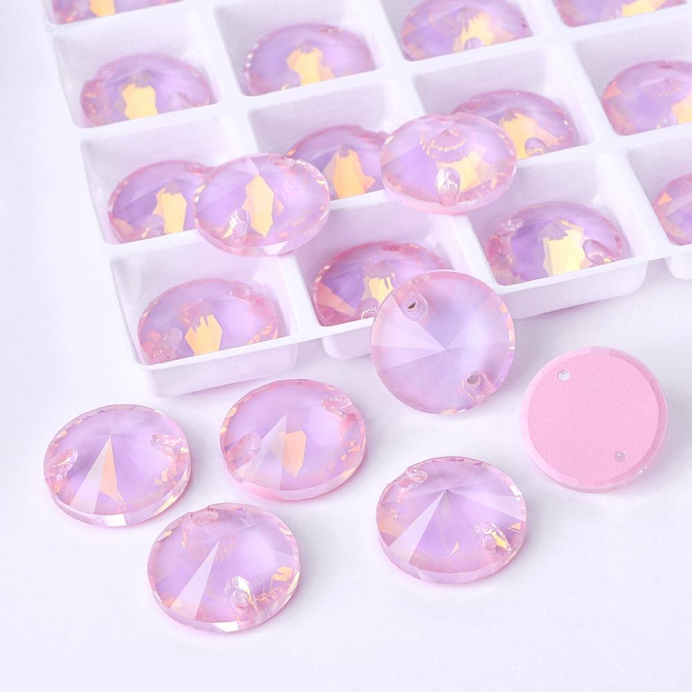 High Quality Rivoli 80+ Colors Rhinestones Crystal AB Sew-on Glass Gems Clothing Flatback Sewing Stones Women Bling Bling Shine