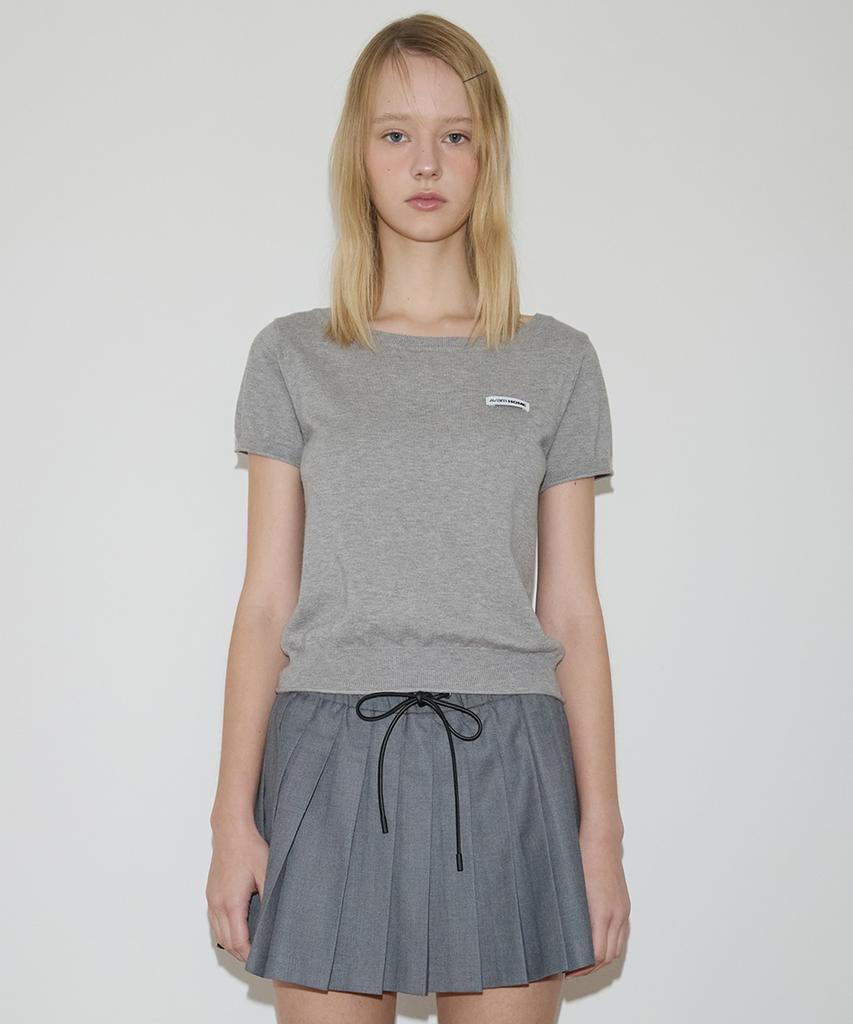 Abam Home Label Knit Half Sleeve Top Gray