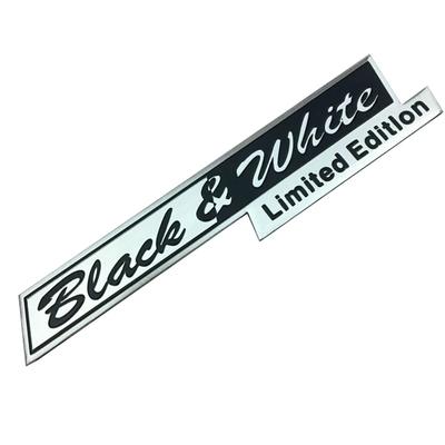 Emblema de edición limitada en blanco y negro de aluminio 3D con logotipo para puerta trasera del maletero, accesorios para coche