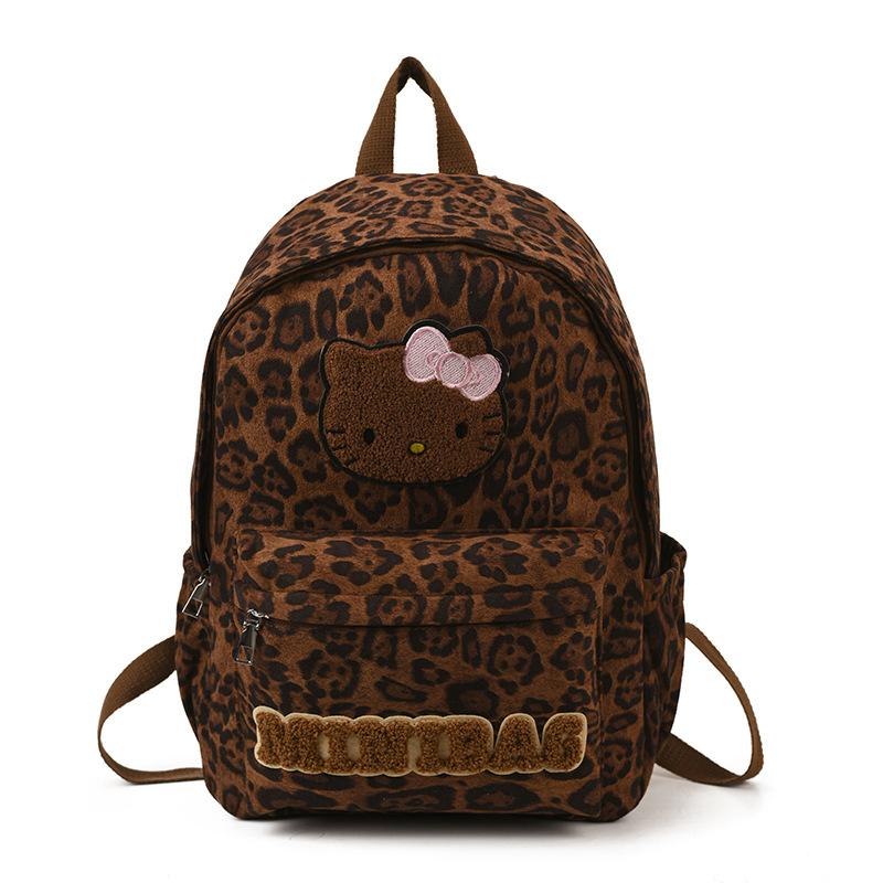 Fashion Large-Capacity Primary School Schoolbag Trendy Cool Leopard Print Boys And Girls Backpack Cartoon Cute Kitten Children'S Backpack