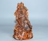 Chinese Antique Vintage Wood Hand Carved Boxwood Guan Yu Figure Statue Sculpture