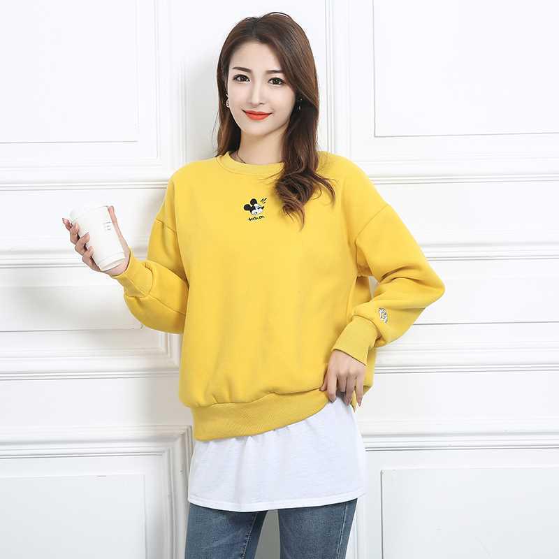 

Layered Sweatshirt with Inner Slit Midi Skirt and White Trim, Paired with Sweater-Fake Hem Hip-Covering Skirt M (suitable for 85-110 jin)