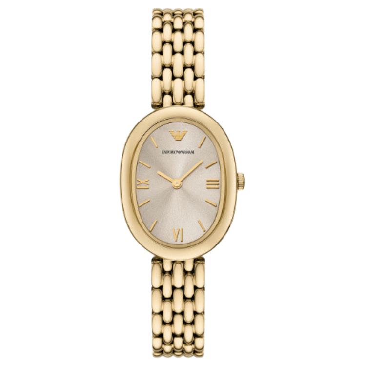 Emporio Armani Two-Hand Gold-Tone Stainless Steel Watch AR11707 Gold Dial