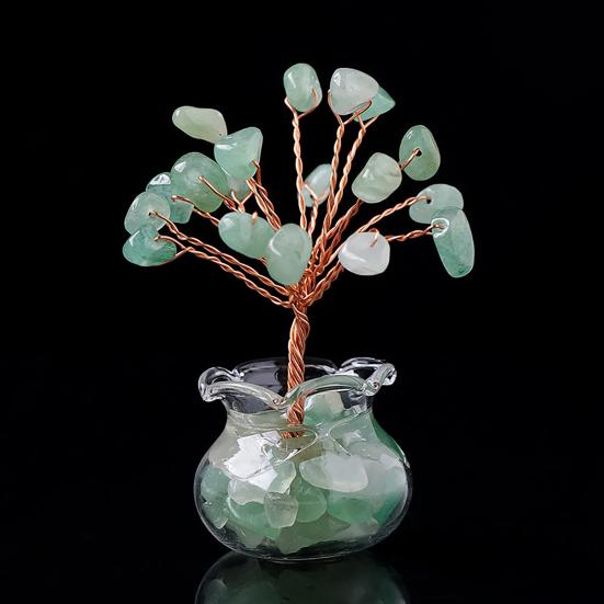 Künstlicher Kristall Geldbaum Figur, Handgefertigte Heilende Naturstein Reichtum Baum Statue, Künstlicher Edelsteinbaum für Heim Büro Tisch Feng Shui Dekor