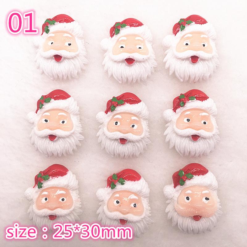 NEW 5Pcs Mixed Resin Christmas Series Crafts Flat Back Cabochon DIY Jewelry Making