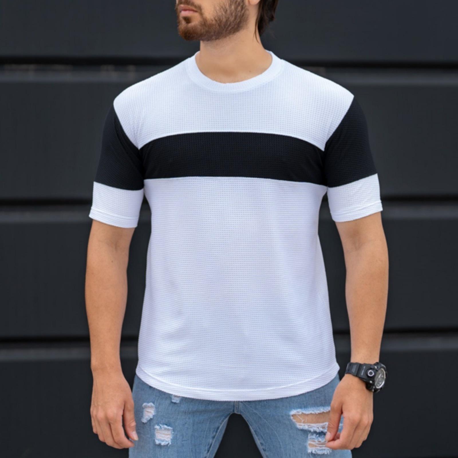 

Men s Multi,color Round,neck Pullover Breathable Sporty Casual Short,sleeved Top XXXL білий