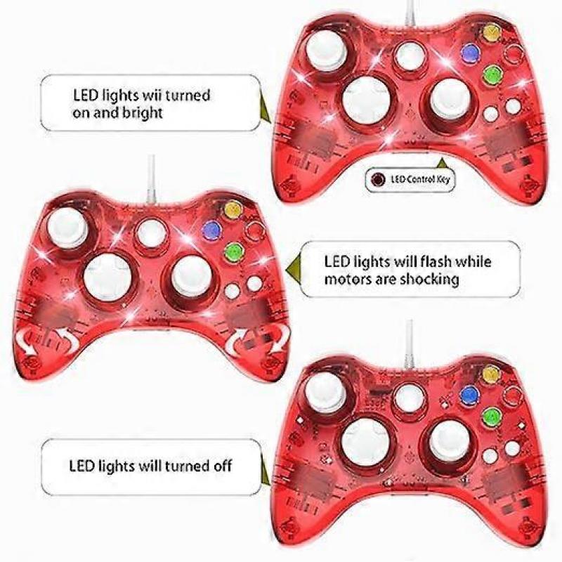 USB Wired Gaming Controller Joypad Gamepad for Microsoft Xbox 360 (Red)