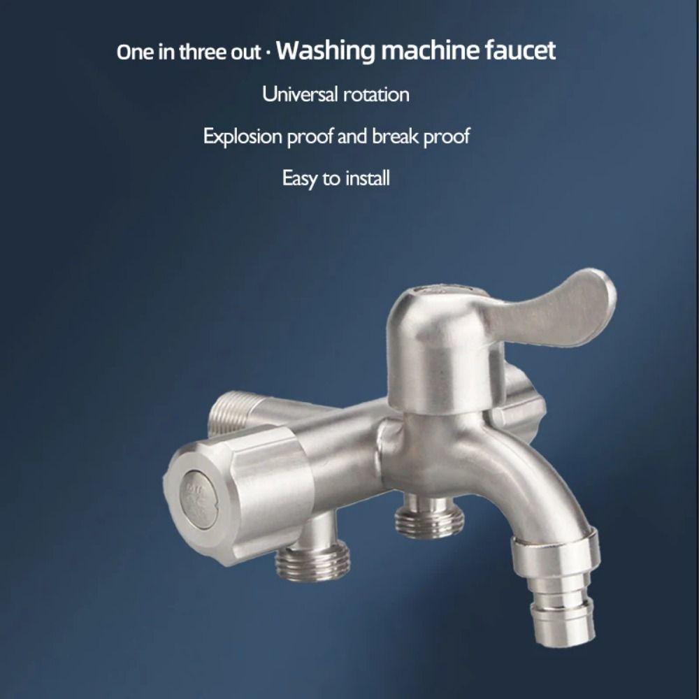 One In Three Out Stainless Steel Faucet with Tape Angle Valve Faucet  Domestic Use