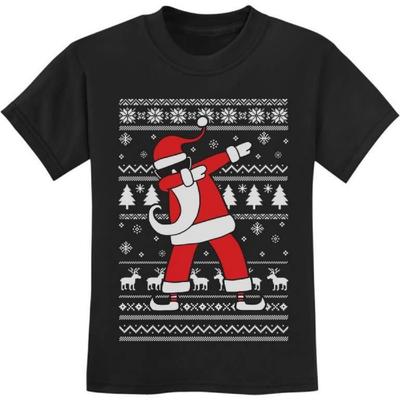 Tstars Dabbing Santa Funny Ugly Christmas Shirt Holiday Youth Kids Sweater T-Shirt