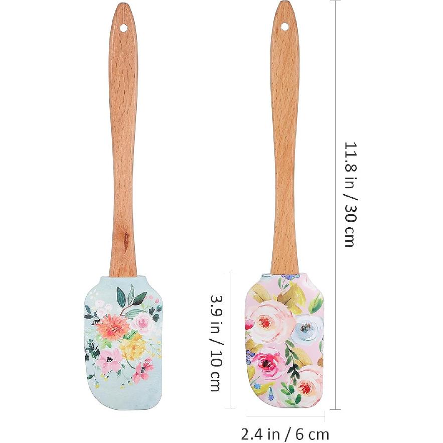 2pcs Cake Cream Spatula, Silicone Cake Scrapers Accessories Butter Scrapers Baking Spatulas for Kitchen Reusable Butter Professional Baking Christmas