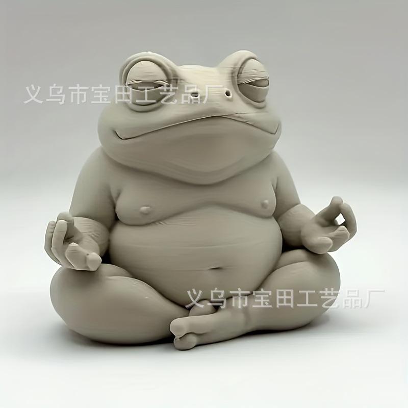 Zen Frog Ornament New Meditation Frog Home Decoration Resin Handicraft Ornament
