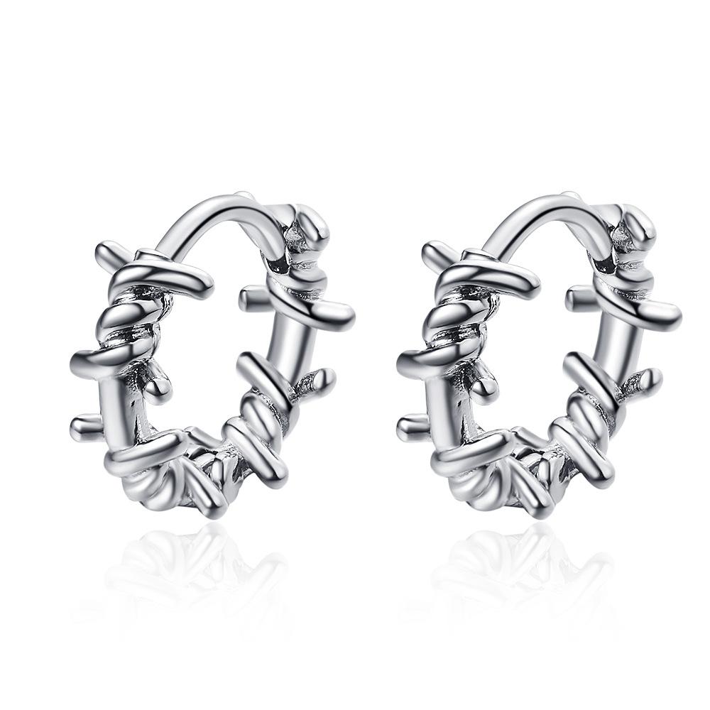 Exquisite Female Earrings  Sterling SIlver Twist Geometric Round Button Earrings for Women Wedding  Gift Pendientes
