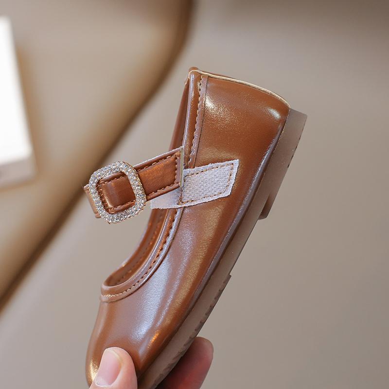 Girls Toddler Shoes 2-12 Years Old Brown Round Head Fashion Hundred Girls Mary Jane Shoes Beige Non-slip Children's Baby Sandals