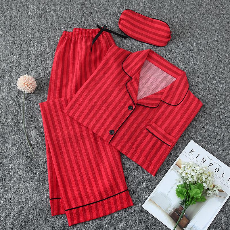 Parent-Child Matching Cotton Pajamas Set - Women's Tank Top & Shorts with Children's 7-Piece Homewear.