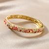 Traditional Vintage Cloisonne Bangle Chinese Women's Hand Bracelet Hollow Out Flower Bangle  Girls