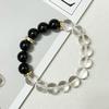 Crystal Beaded Bracelet for Women 10mm Round Beads Obsidian Bangle Semi-Precious Gemstones Bracelets DIY Jewelry Gifts