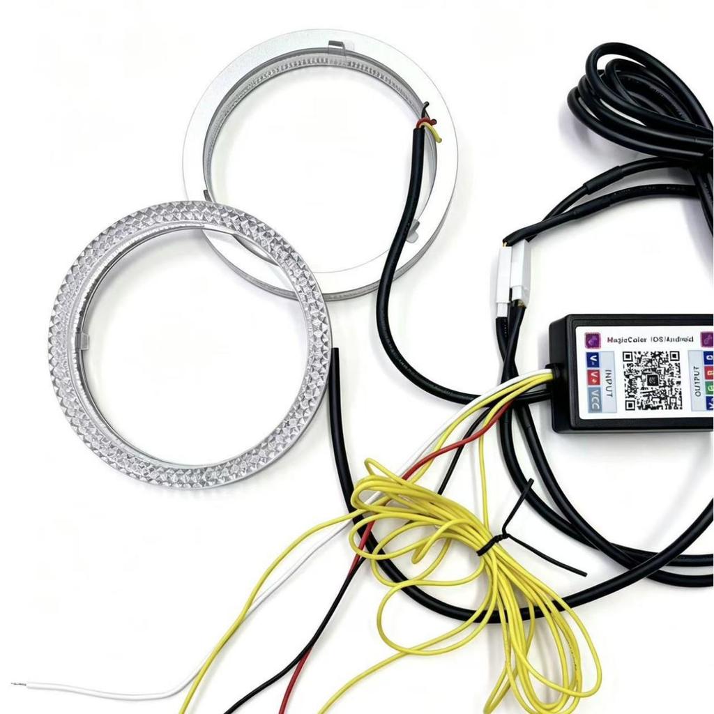WRGB Angel Eye 3,0'' Halo-Ring mit Bluetooth & Blinkern, 210 Modi