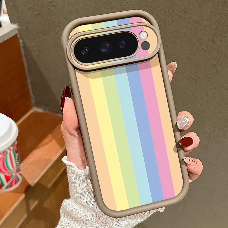 Rainbow Line Print Case For Google Pixel 10 Pro XL For Google 9A 9 8 7 Pro 8A 7A Shockproof Bumper Soft Silicone Phone Back Cover