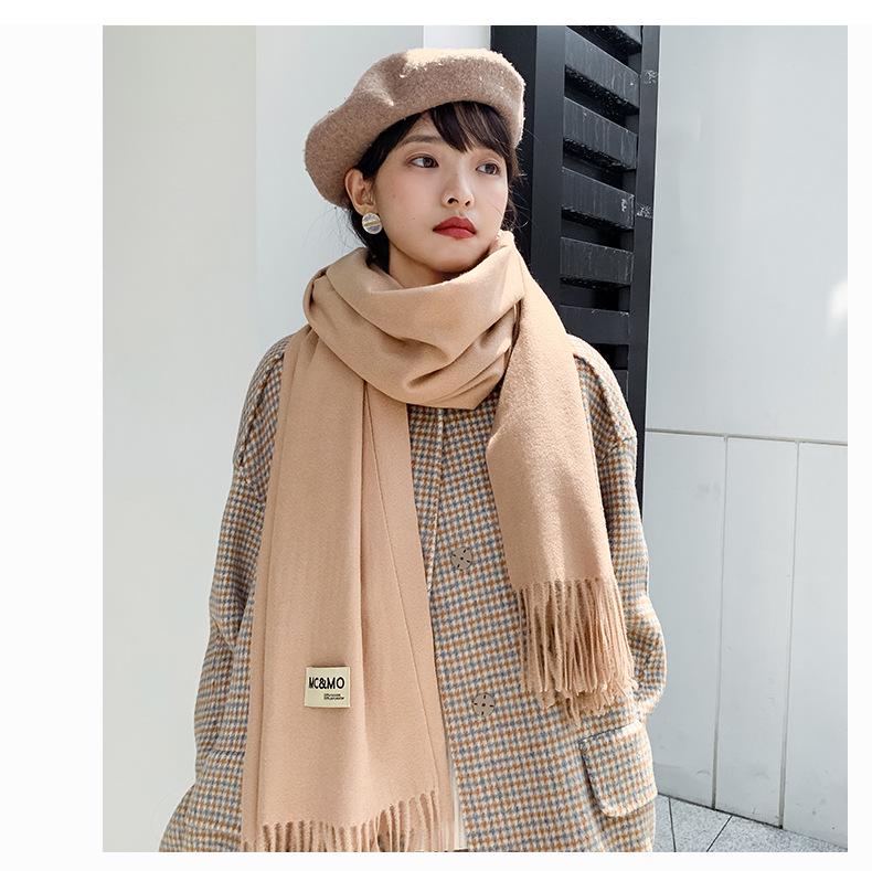 2024 Soft Imitation Cashmere Scarf: Women's Autumn-Winter Korean Style Warm Neck Warmer - Couple's Cold Protection Long Shawl.