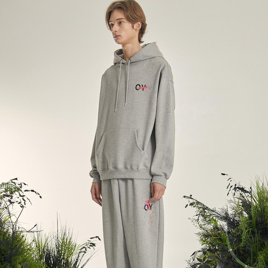 Dirty Painting Logo Hoodie - Grey